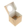 Коробка для конд.изделий Muf 1  с окном , нераз.крыш., .100х100х100мм корич-бел (25шт) фото 6921