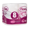 Туалетная бумага " FLORA "   8рулон, 3-х сл (6)