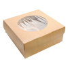 Коробка для конд.изделий Muf 9  с окном , нераз.крыш., .250х250х100мм корич-бел (25шт)