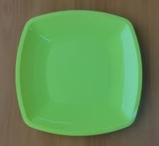 Мистерия  Тарелка квадратная   плоская салатовая 230 мм (3шт/25уп ) 