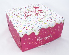 Коробка "Торт" на 1,5 кг. с белой крышкой (1/100) (24*24*12) Полиграф