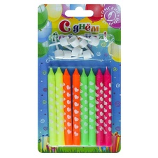  свечи тортовые классические 8шт "сердечки" микс