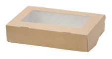 Контейнер ECO TaBox 500мл с окном нераз.крыш. корич-бел 170х700х40мм (25шт)