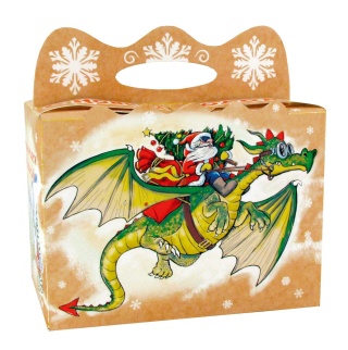 Коробка   новогодняя 2024 "Дед мороз на драконе"  800гр (50шт)  Полиграф фото 9243
