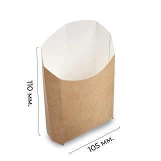 Коробка для картофиля фри 105х50х110 мм "OSQ" ECO Fry M крафт,карт (50шт) Россия фото 8191
