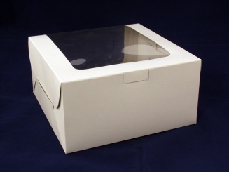 Коробка под торт на 1кг с боковым и верхним окном , без печати 215х215х110 (50шт) Полиграф фото 7562
