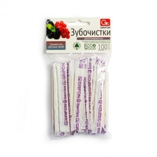 Зубочистки    индив    упак  (100шт) лесные ягоды с печатью(72уп) Грифон фото 8553