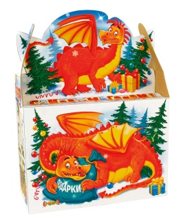 Коробка   новогодняя 2024 "Рыжий дракон" 1400гр (40шт) Полиграф фото 9266