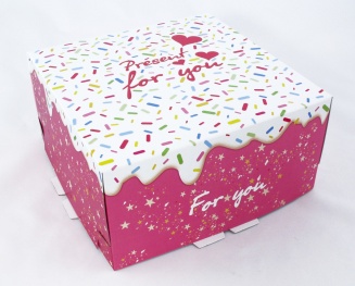 Коробка "Торт" на 1,5 кг. с белой крышкой (1/100) (24*24*12) Полиграф фото 7556