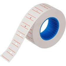 Этикет-лента 21.5.х12  (700эт )белая    красн  полос (1/10х27=270) Парус фото 3362