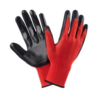 Перчатки нейлоновые ANG-ELL красные с черным покрытием 1/12/720 Чумаков фото 9270