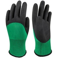 Перчатки нейлоновые ANG-ELL зеленые с черным покрытием 1/12/720 Чумаков фото 7586