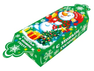 Коробка   новогодняя 2024 " Снеговик с конфетой"  (700гр) (100шт) Полиграф фото 9265